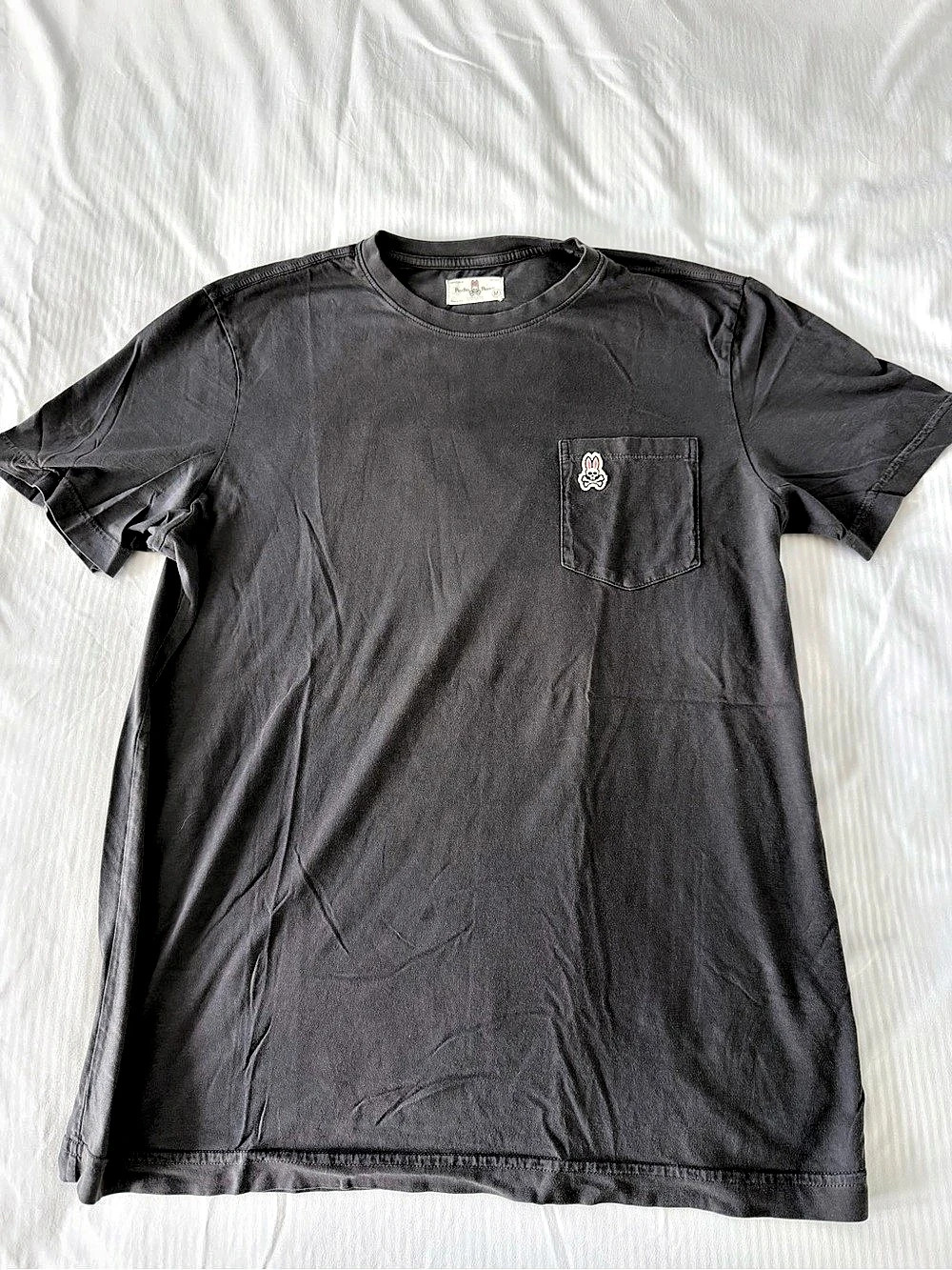 Psycho Bunny Men’s Grey Pocket Tee Shirt Size Medium